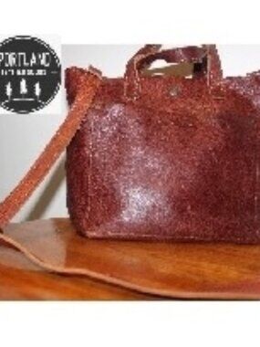 Portland Leather Goods Tote Full Grain Leather Patina Brown